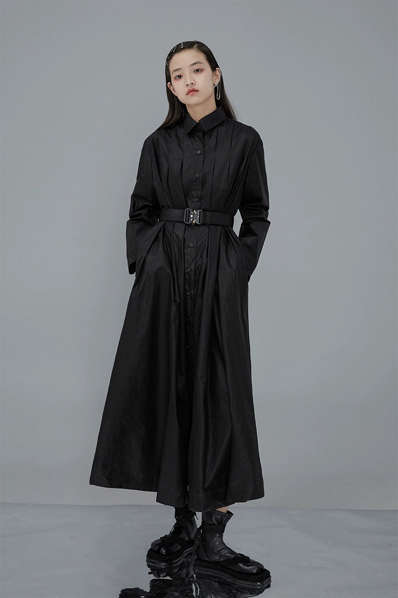 Original Heavy Industry Organ Pleated Shirt Dress