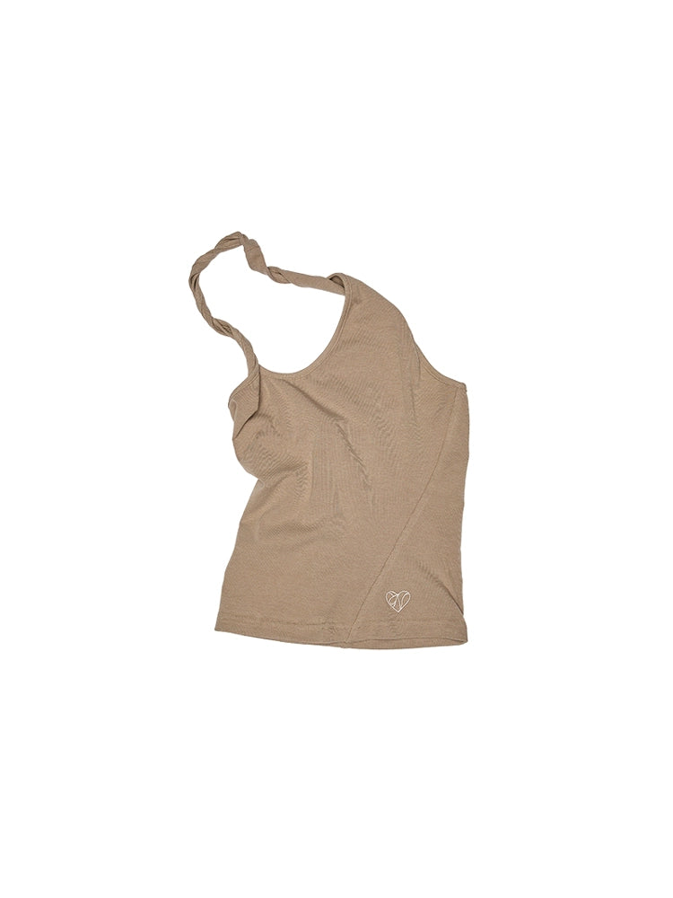 Knotted U-Neck Solid Camisole – Embroidered Slim Slim-Fit Summer Top