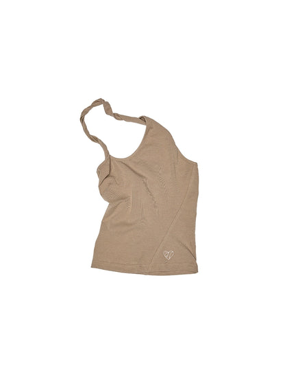 Knotted U-Neck Solid Camisole – Embroidered Slim Slim-Fit Summer Top