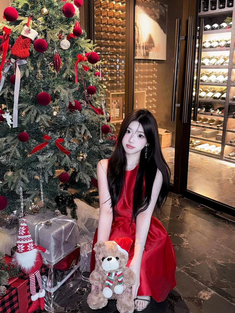 Red Princess Tutu Dress – New Year’s High-End Birthday Skirt