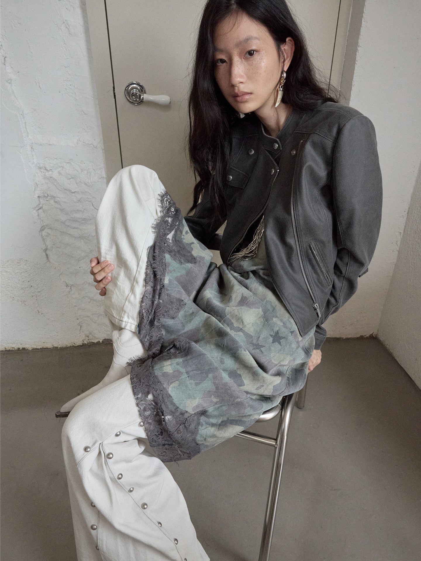 Vintage Leather Biker Jacket