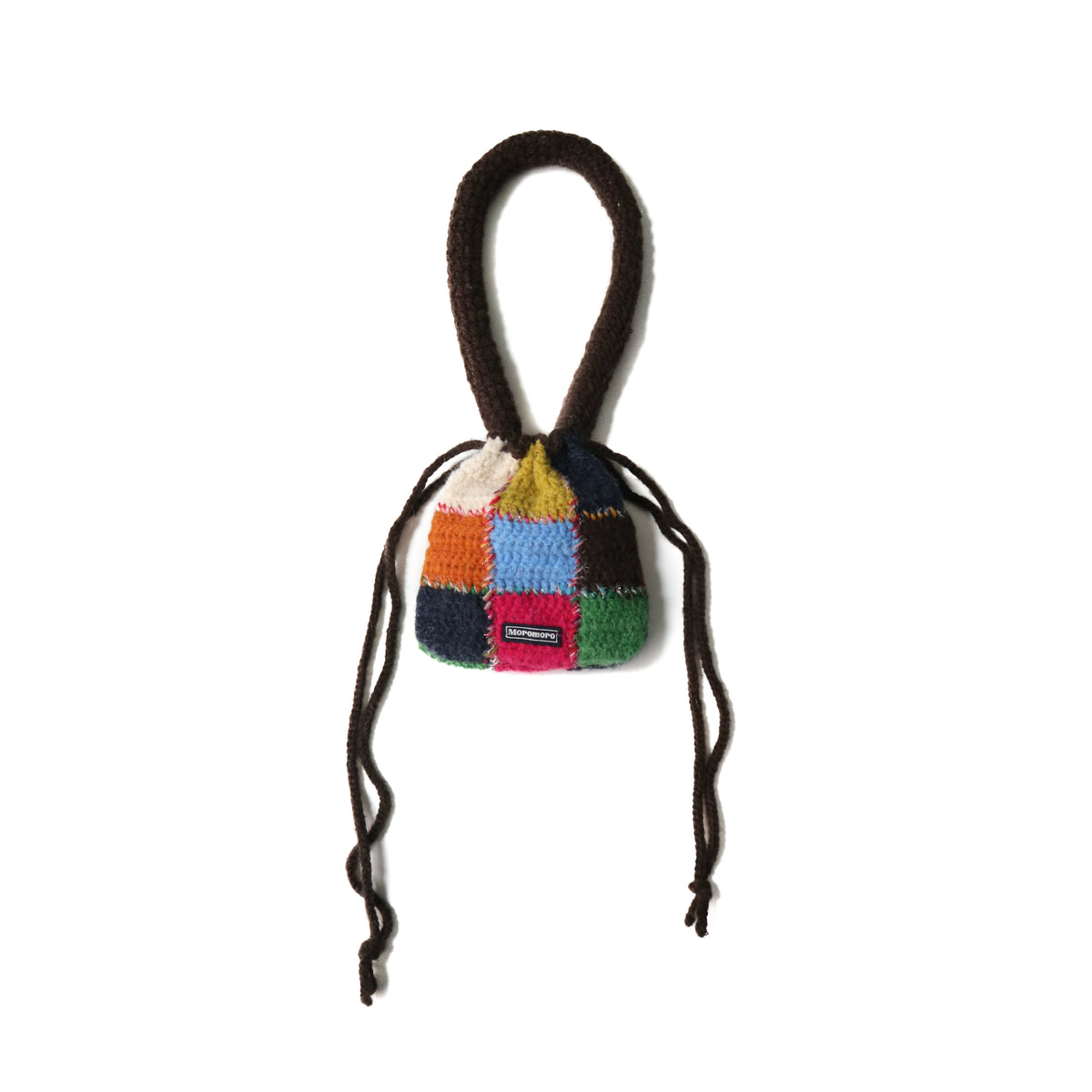 Rainbow Checkerboard Knitted Bag