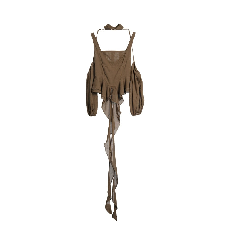 Brown Strap Tank Top: Early Autumn