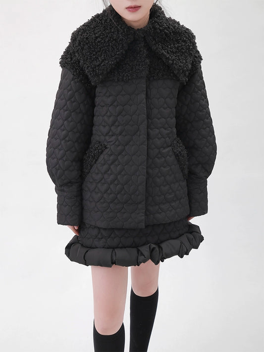 Autumn/Winter Love Quilted Fluffy Princess Cotton Skirt