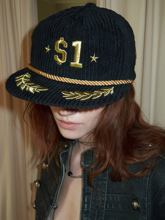 Corduroy Embroidered Trucker Cap
