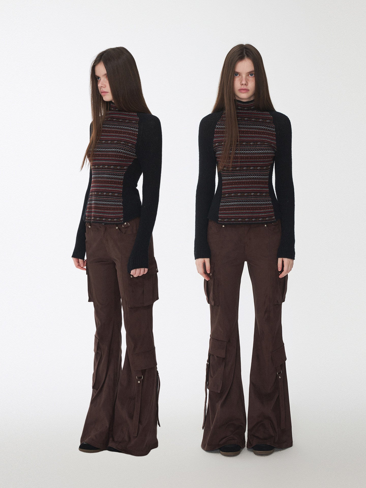 Studded Flared Cargo Pants