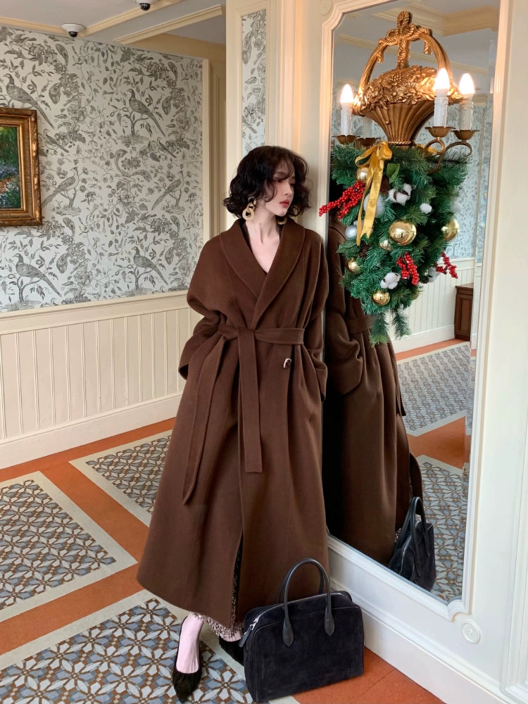 Never Forget 100% Wool Bathrobe-Style Double-Faced Coat – Winter Luxury