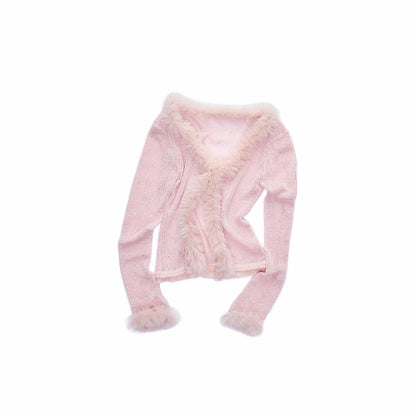 Sequin Knit V-Neck Cardigan