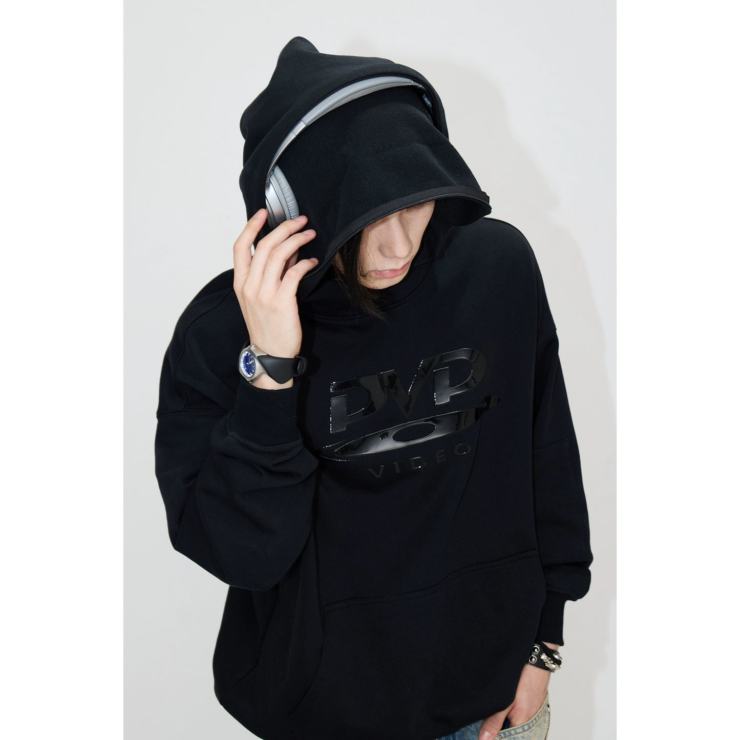 DVD Silicone Print -zipper Structure Hoodie