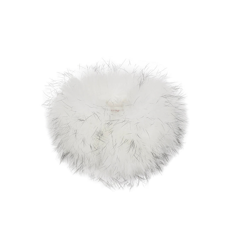 Raccoon & Rabbit Fur Double-Sided Scarf – Luxurious Thermal Wrap