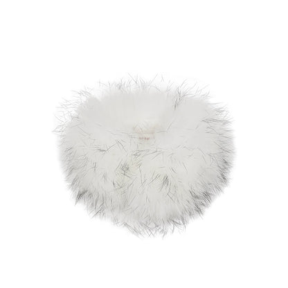 Raccoon & Rabbit Fur Double-Sided Scarf – Luxurious Thermal Wrap