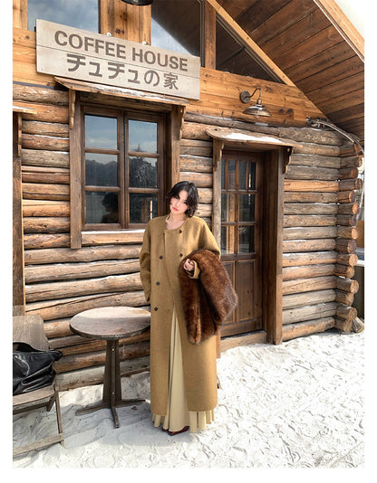 Premium 100% Wool Long Double-Faced Coat