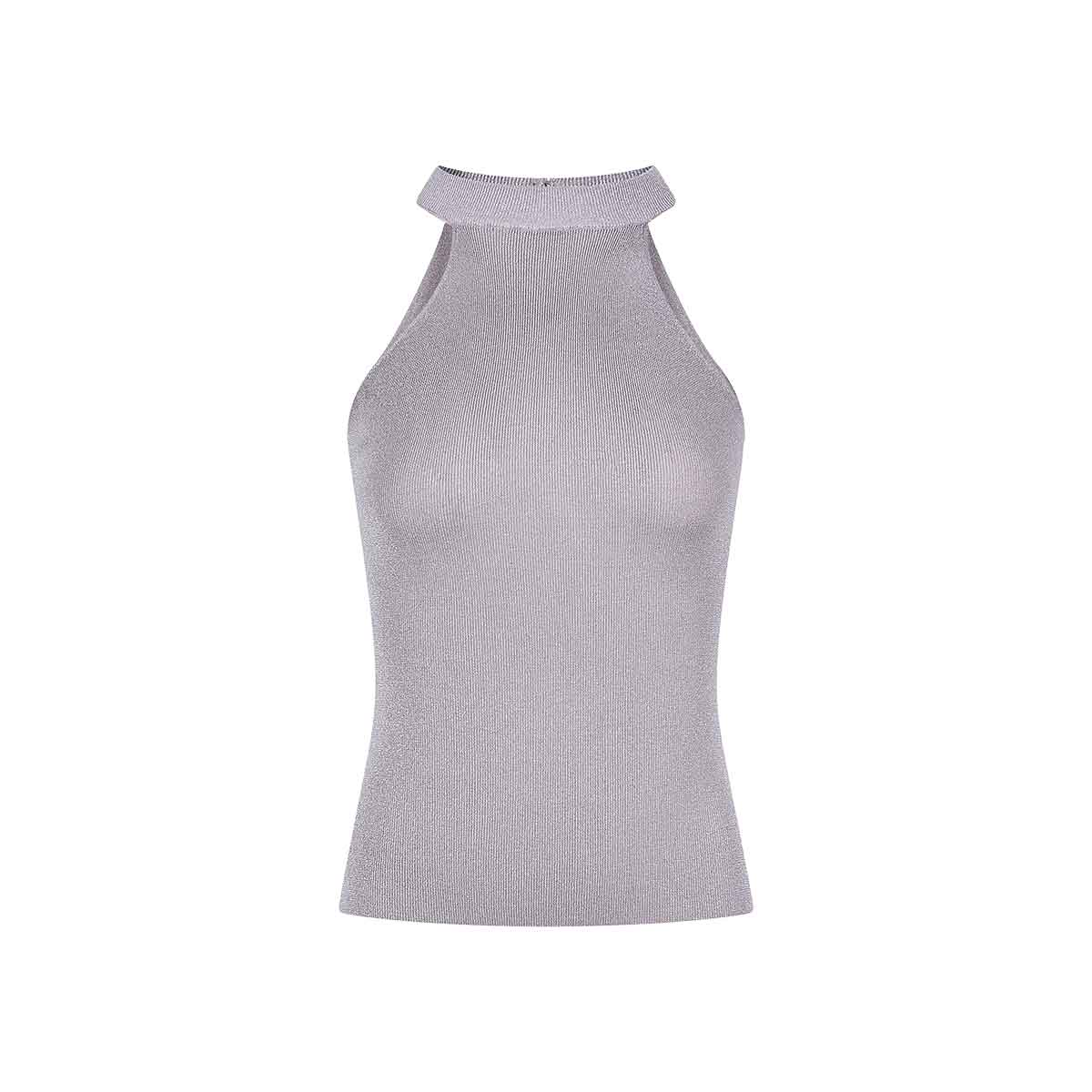 Color Bone Halter Top