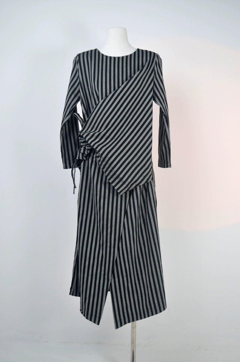 open lace back dress Stripe Old Money Dress with a classic feel | Elegant striped dress