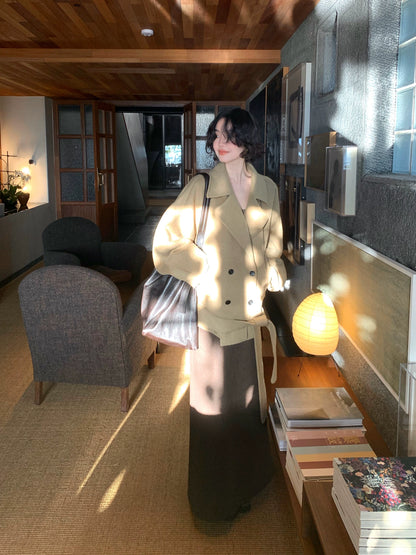 Wool & Alpaca Cropped Jacket – Hong Kong Retro Fall/Winter Outerwear