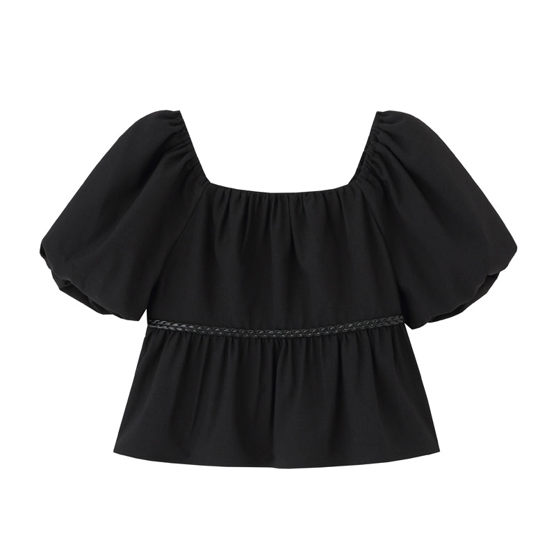 Mystic Noir Puff Sleeve Dress