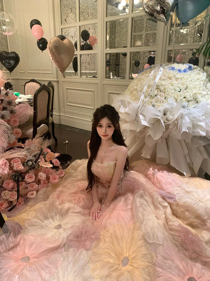 Celebrity Pink Bandeau Dress – Princess Tutu Glam for Coming-of-Age & Birthdays