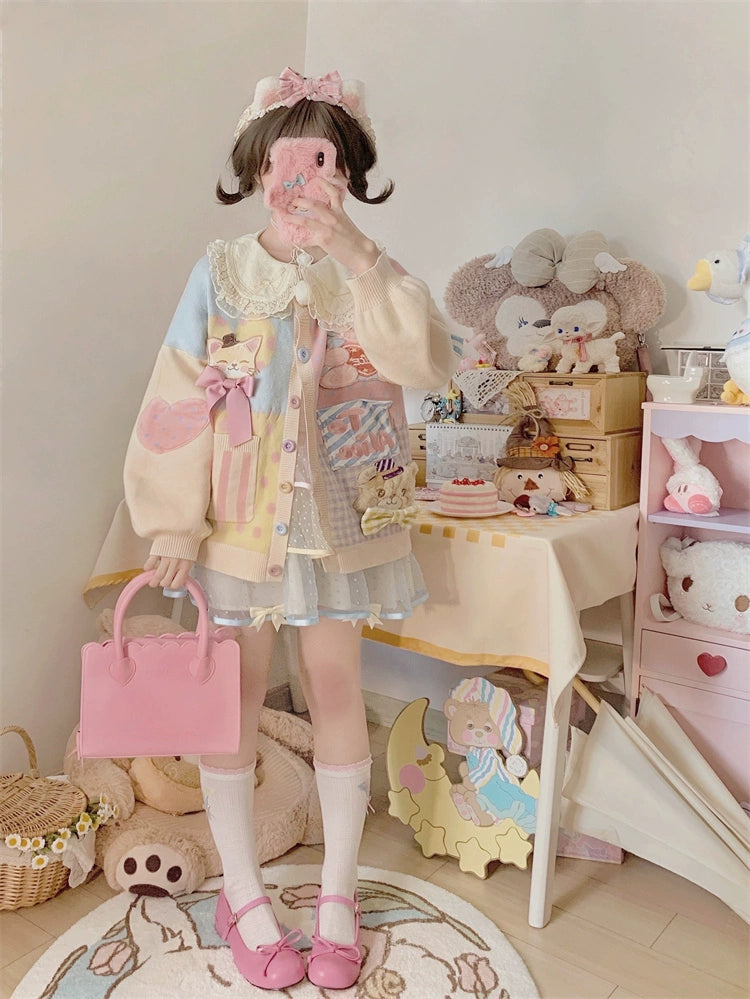 C6542 Sweet Dream Dollhouse Multicolor Heavy Sweater Jacket