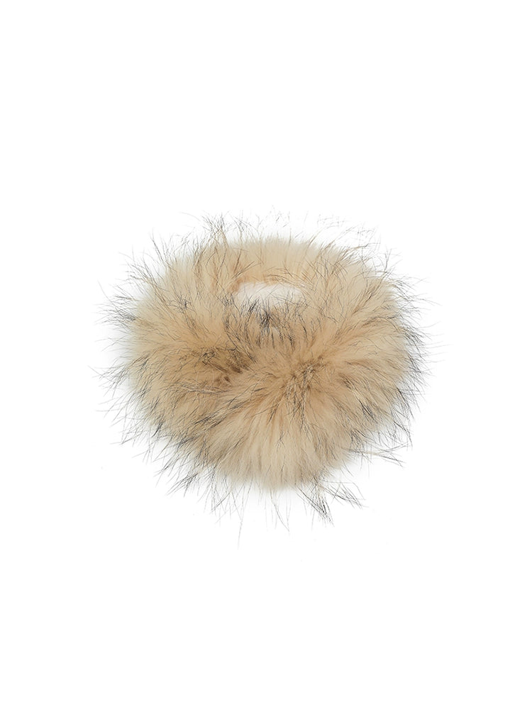 Raccoon & Rabbit Fur Double-Sided Scarf – Luxurious Thermal Wrap