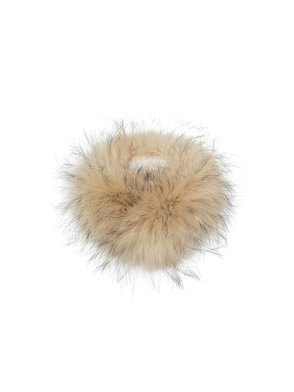Raccoon & Rabbit Fur Double-Sided Scarf – Luxurious Thermal Wrap