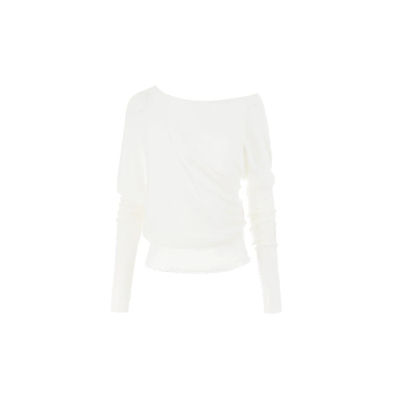 Asymmetrical Tencel Knit Cover-Up – Lightweight Slim Long Sleeve Base Layer