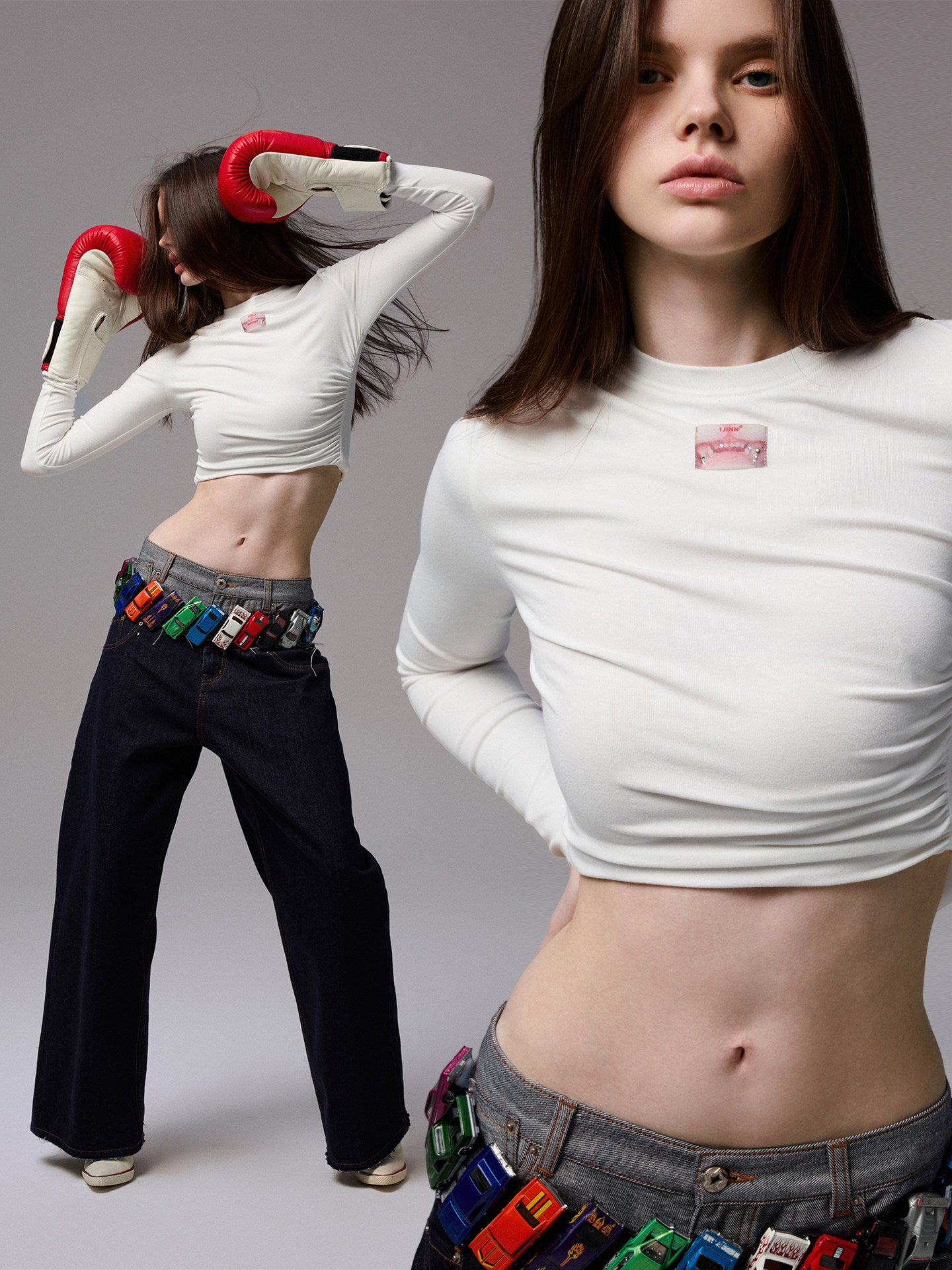 Asymmetric Pleated Long Sleeve Top