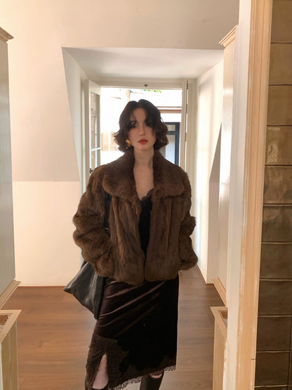 Black Gauze Velvet Lace Skirt – Hong Kong Retro Autumn/Winter Romance