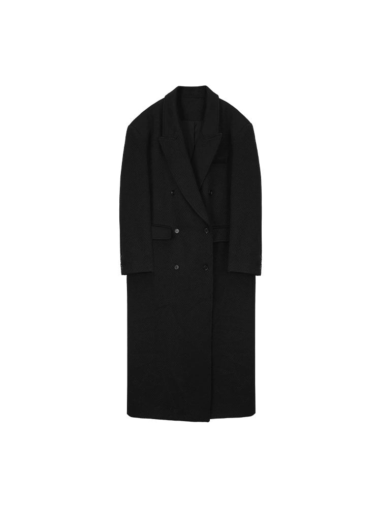 Dark Flame Profile Reversible 100% Wool Tweed Coat – Retro AW Edition