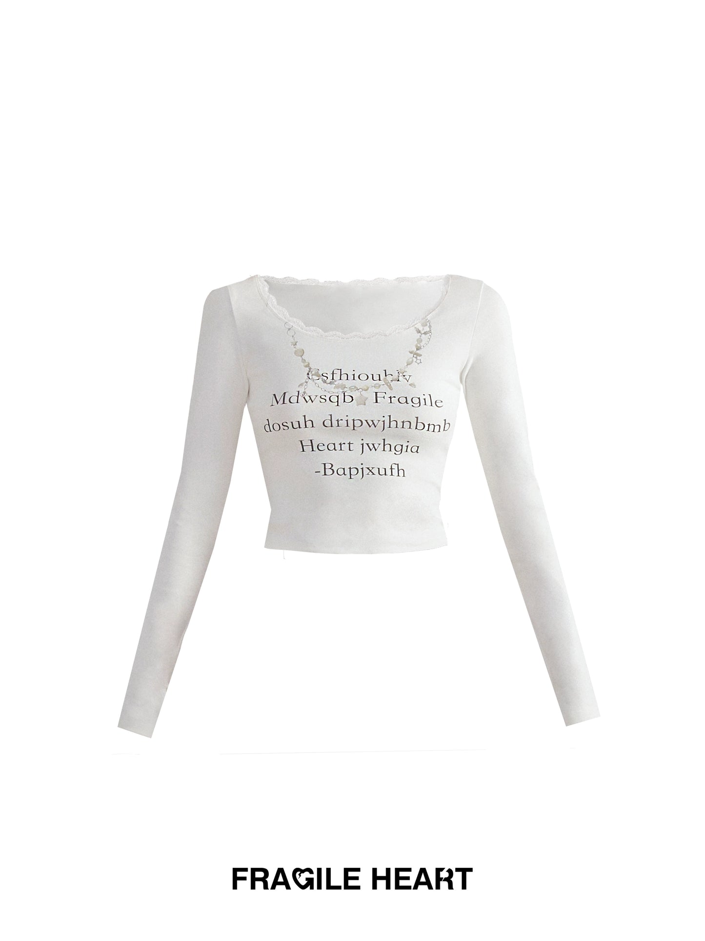 Milk Sweet Lace Letter Top - Pure Desire