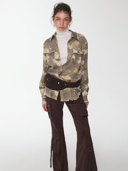 Distressed Camouflage Shirt