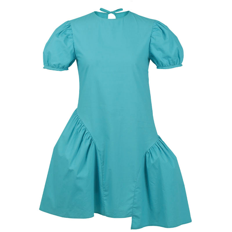 Retro Bubble Sleeve Mini Dress