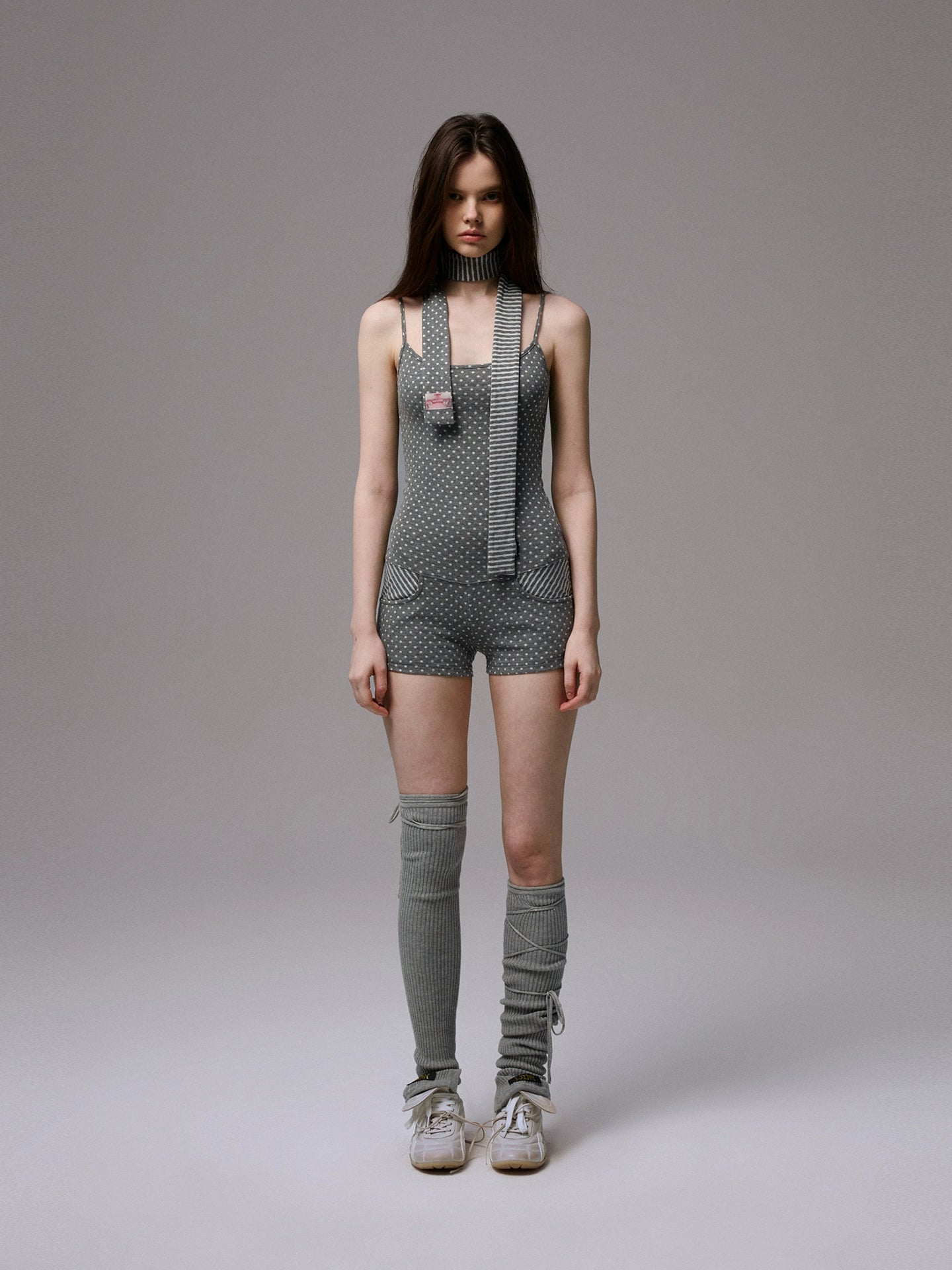 Reversible Polka Dot Stripe Suspender Jumpsuit – Slimming Short Set