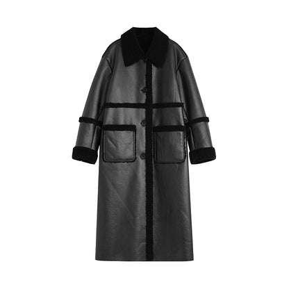 Matte Long Fur Coat with a High Level Sense to the Small Crowd