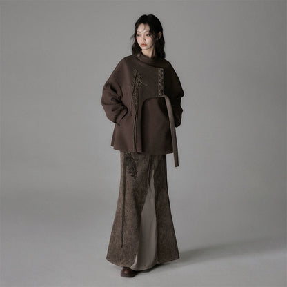 Flowing Fleece Iris New Chinese Short Woolen Coat