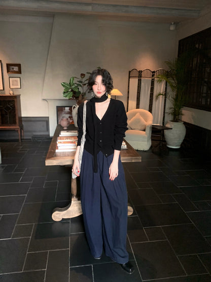 Shufeng Relaxed Wide-Leg Trousers – Hong Kong Retro Autumn Elegance