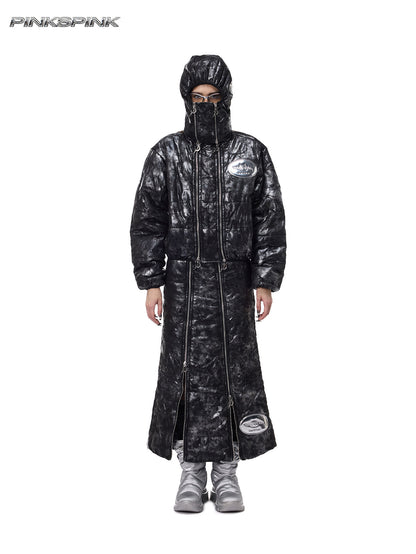 Space Black Silver Double-Zip Y2K Headgear – Electric Moon Unisex