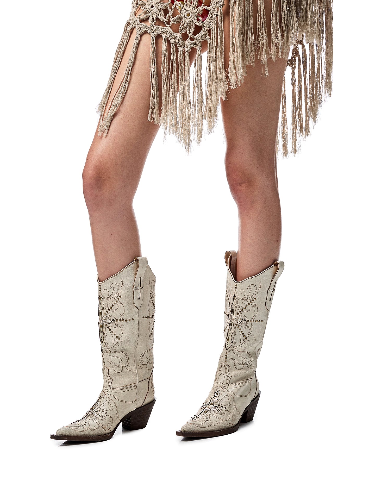 Pointed Toe Embroidered Cowboy Knight Boots – Tall Leather Western Style