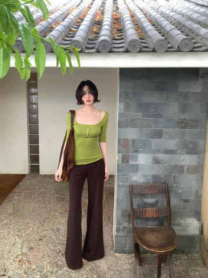 Listening to Spring Wishes Layered Knit Two-Piece Set