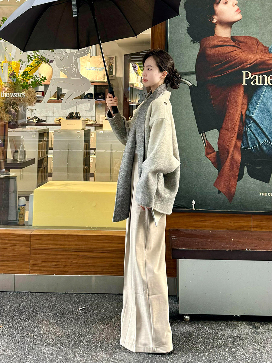 Gradient Cashmere Coat – Petite Shawl Cape with Timeless Luxury