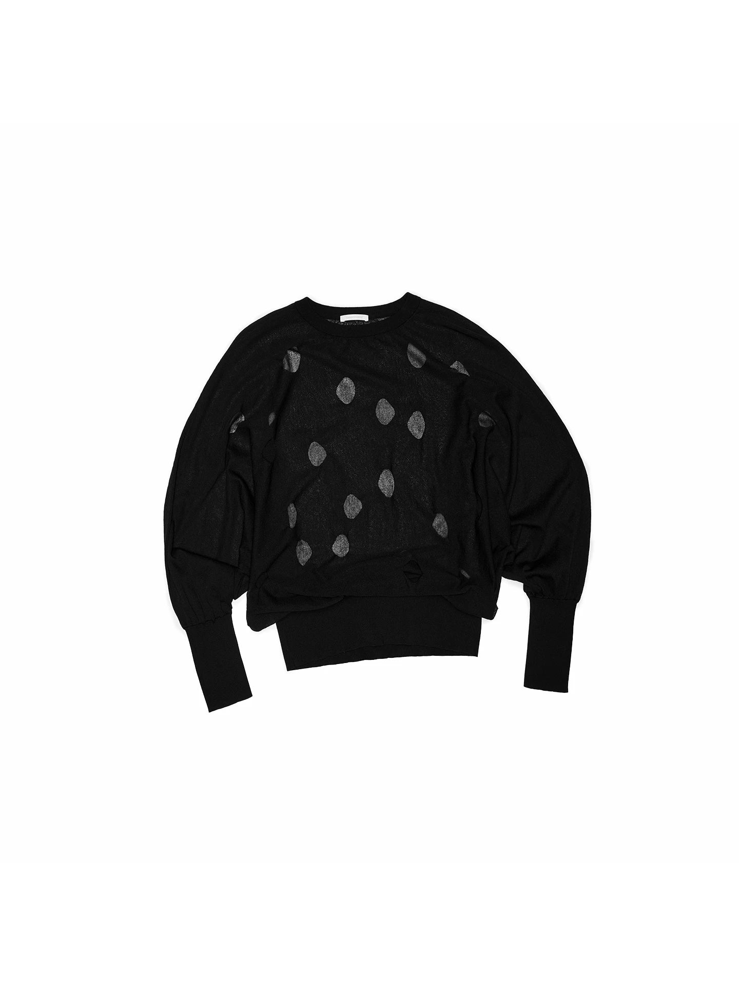 Polka dot openwork batwing sleeve floral knitted cover-up women's lazy style loose long-sleeved top