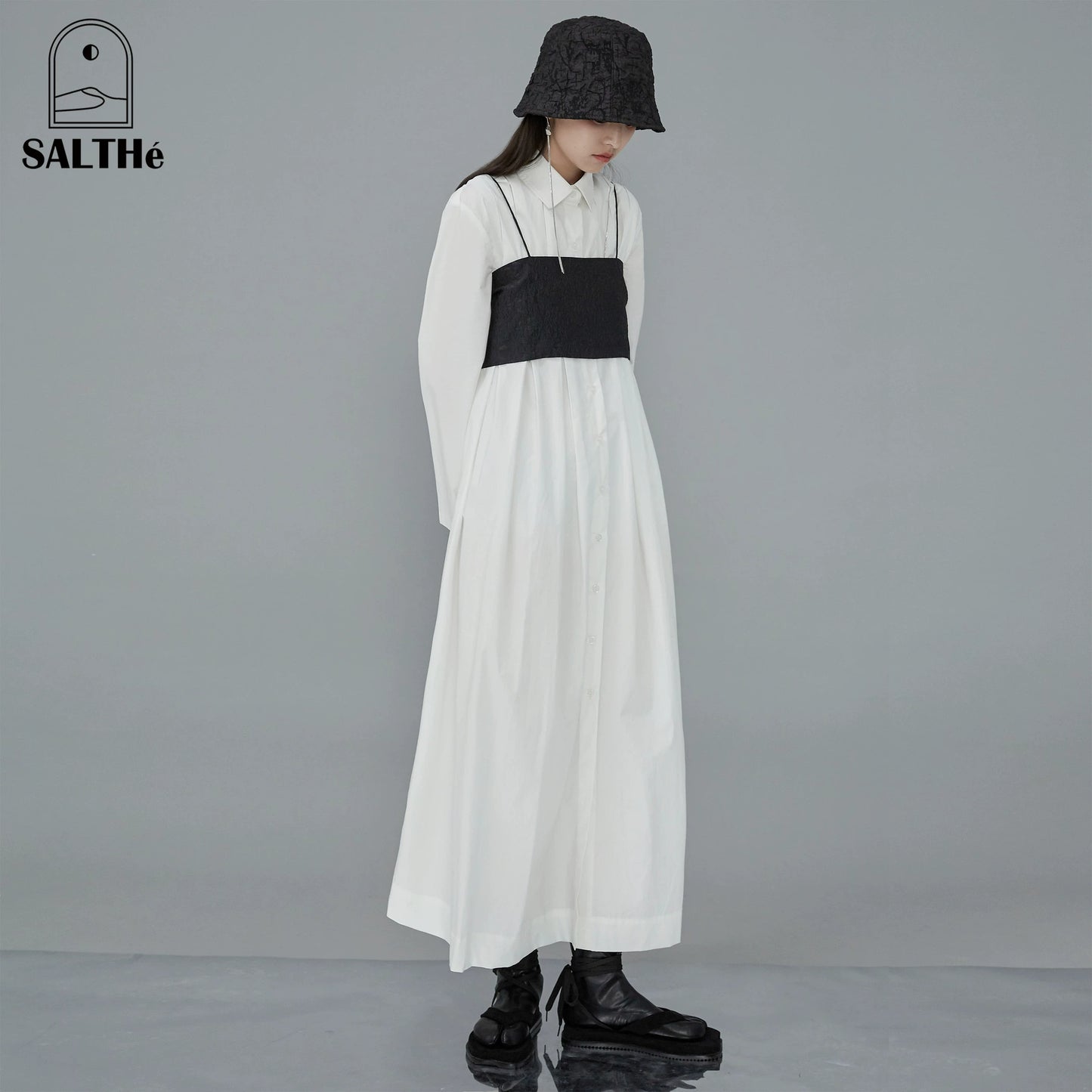 Original Heavy Industry Organ Pleated Shirt Dress