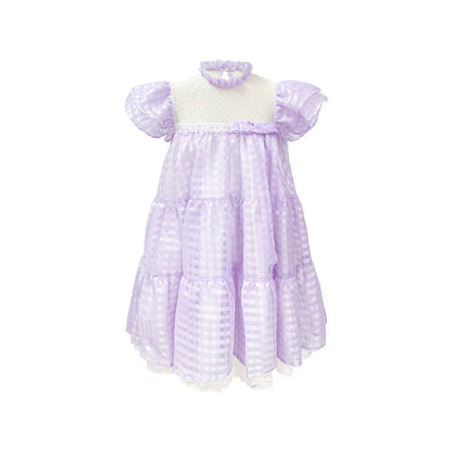 Purple Plaid Doll Skirt
