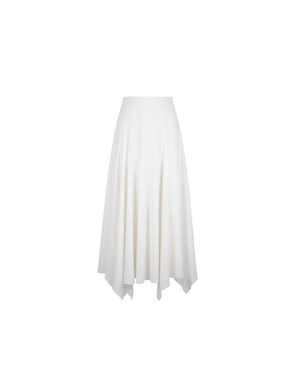 Light Jasmine Asymmetric A-Line Skirt