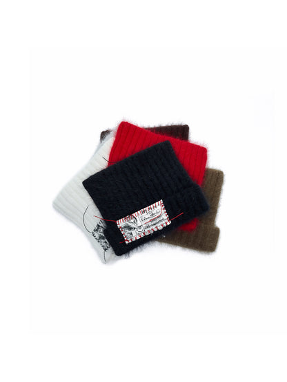 Cat Ear Rabbit Fur Knit Beanie