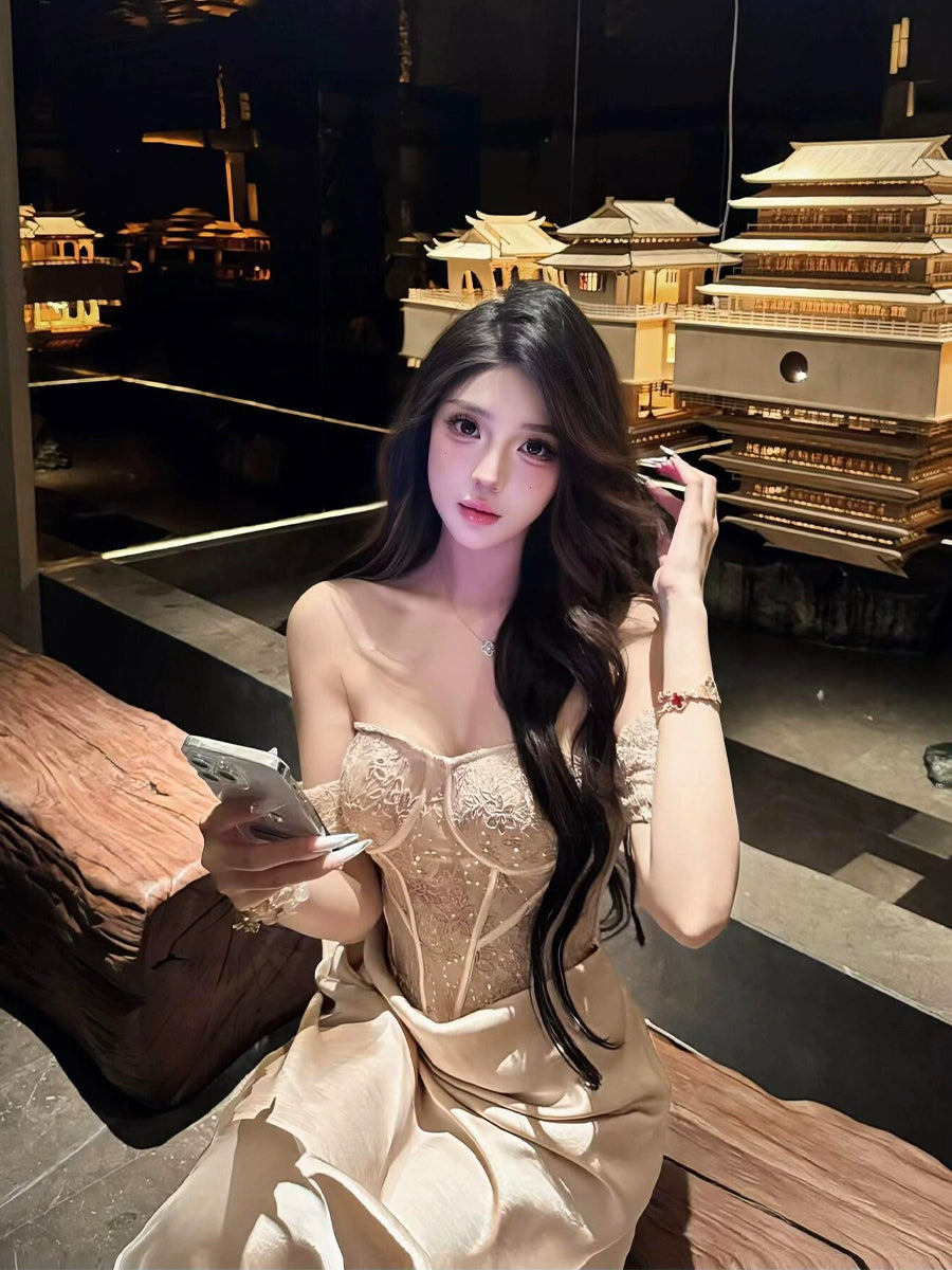 Fishbone Bandeau Fishtail Dress – Elegant Birthday & Evening Gown