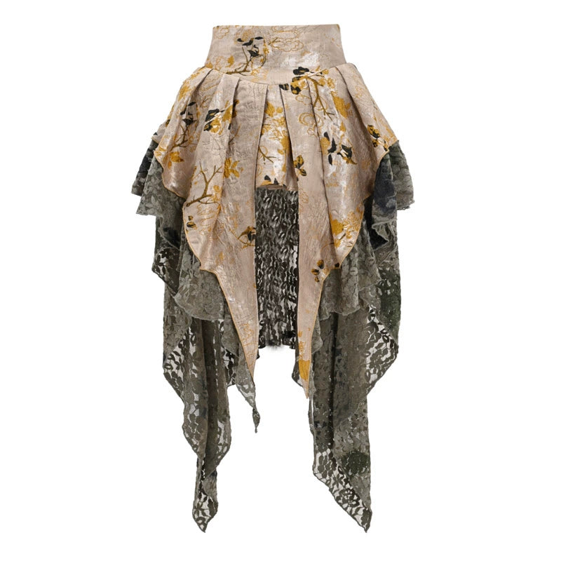 Spring Dragon Jacquard Chenille Lace Trailing Skirt