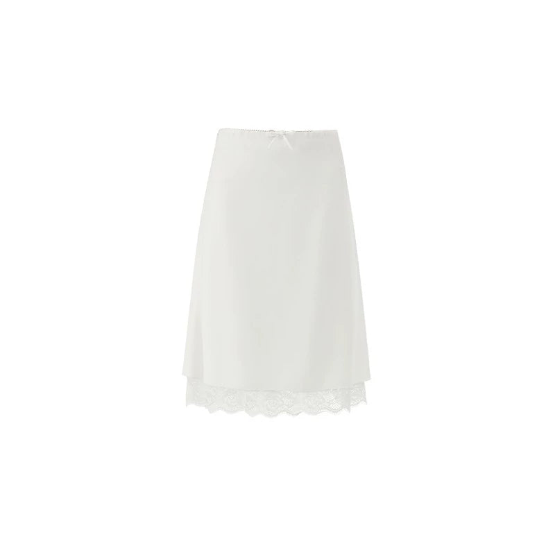 Lace Drape Hip-Hugging Midi Skirt – Lightweight & Wrinkle-Resistant