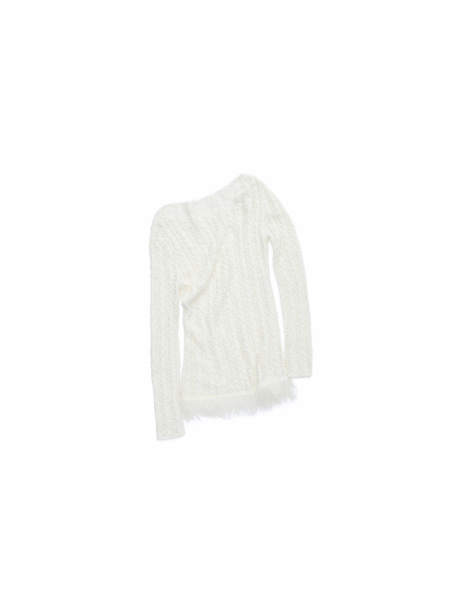 Cable Knit Off-Shoulder Sweater