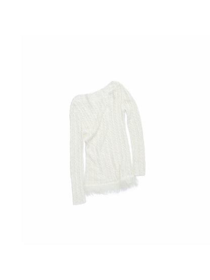 Cable Knit Off-Shoulder Sweater