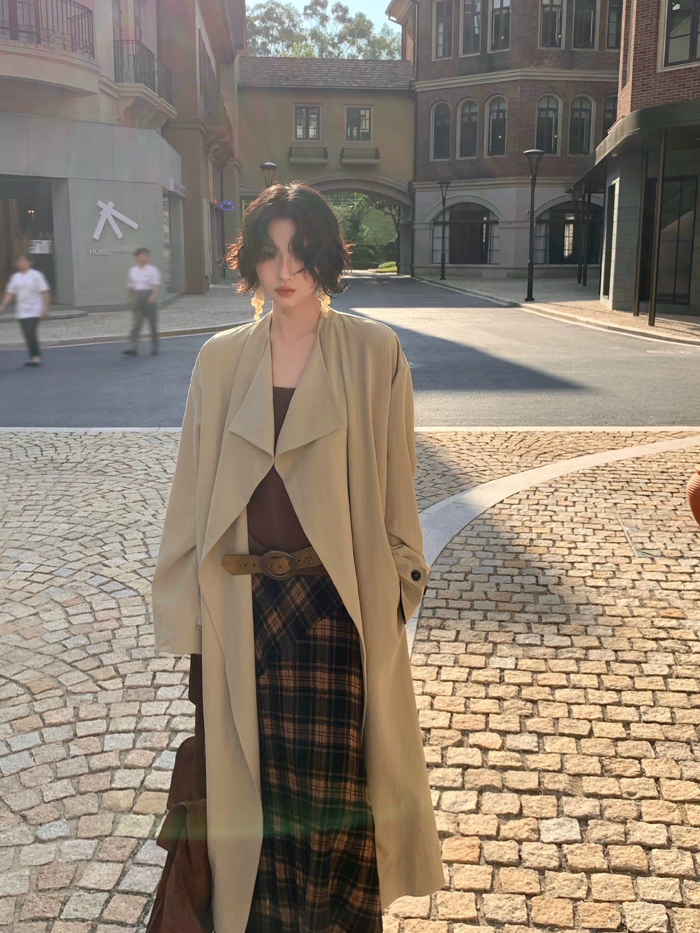 Paris Old Dream Lapel Trench Coat – Hong Kong Retro Autumn Long Coat